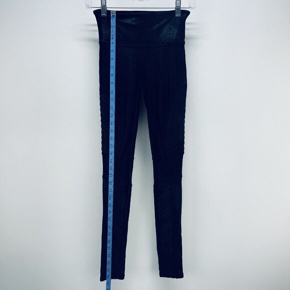 Spanx Leggins Size S Women’s Moto Faux Leather High Rise Black - Picture 7 of 14